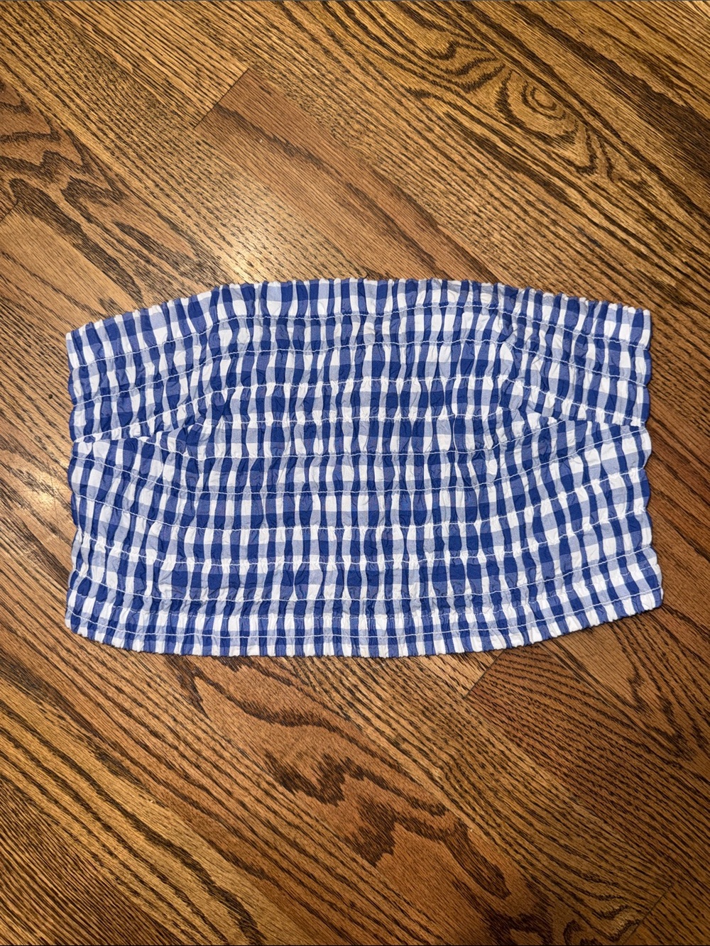 Universal Thread Women’s Blue and White Gingham Tube Top Size M